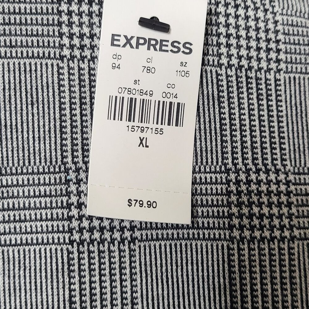 Express Gray Houndstooth Plaid Sheath Office Classic Business Dress Size XL - Picture 6 of 14